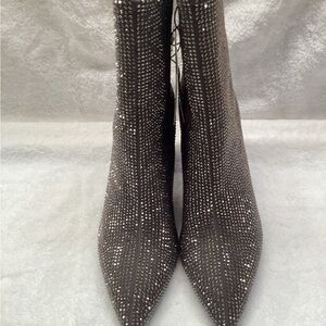 Elegant Silver Rhinestone Women's Boots size 10